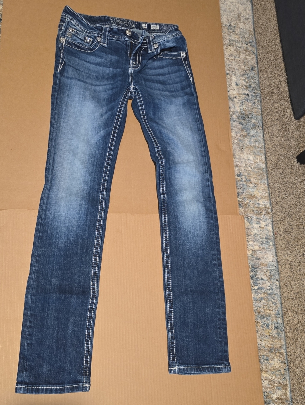 Miss Me Women's Faded Dark Blue Skinny Jeans